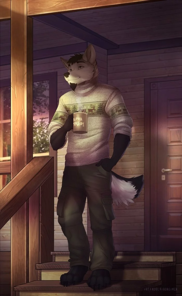 Are sweaters with deer really cool? - Furry, Art, Evening, Sweater with deers, Koul fardreamer