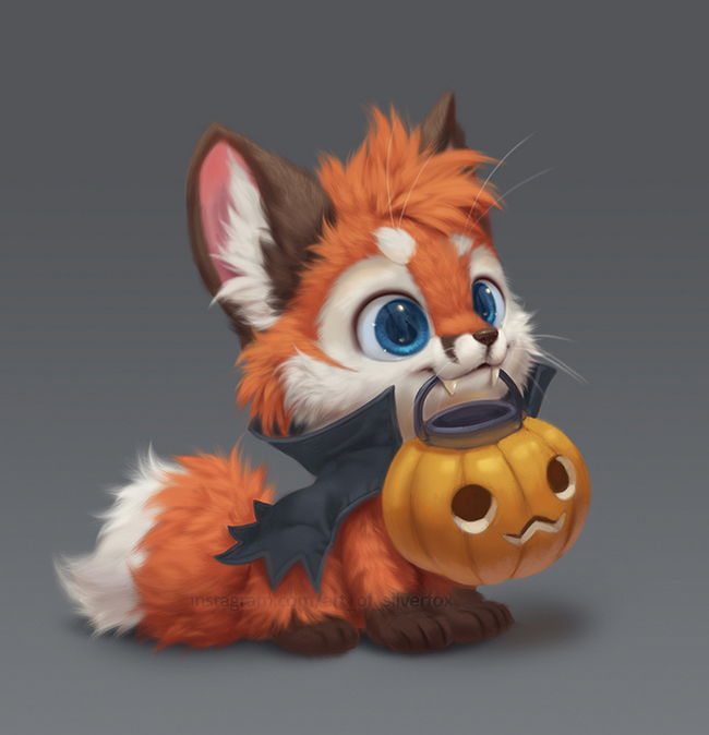 Art - Silverfox5213, Art, Fox, Halloween