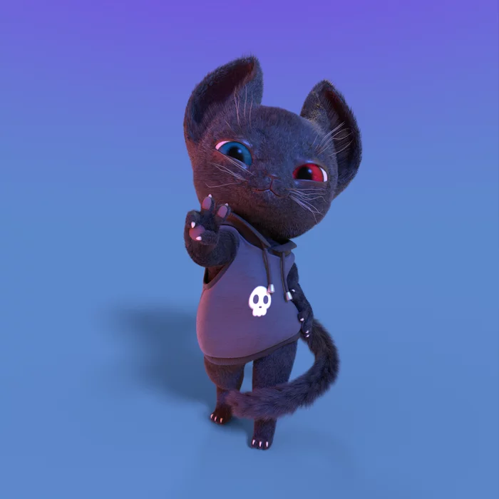 Corr - My, Furry, cat, 3D, Blender, Ninkorr, Chibi