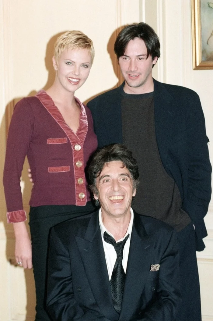 After the premiere of the film The Devil's Advocate, 1997 - Keanu Reeves, Al Pacino, Charlize Theron, 1997, Celebrities, Actors and actresses