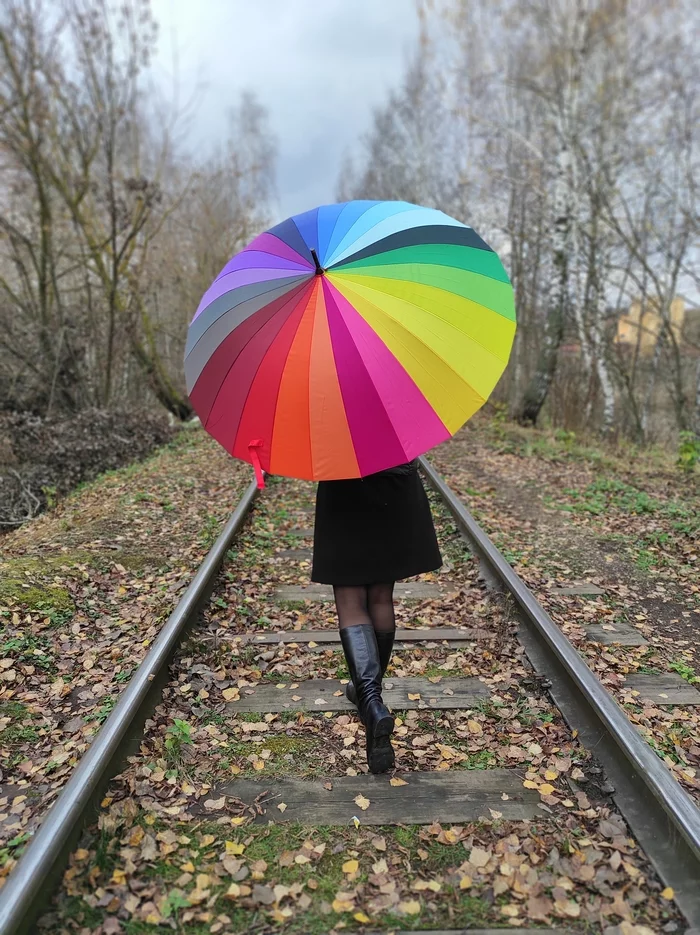 Autumn - My, Tula, Railway, Umbrella, The photo