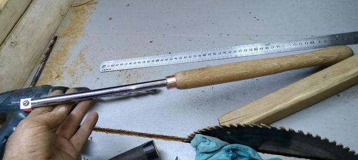 Wood cutter with oak handle - My, With your own hands, Lathe, Lathe cutter, Homemade, Longpost, Needlework without process