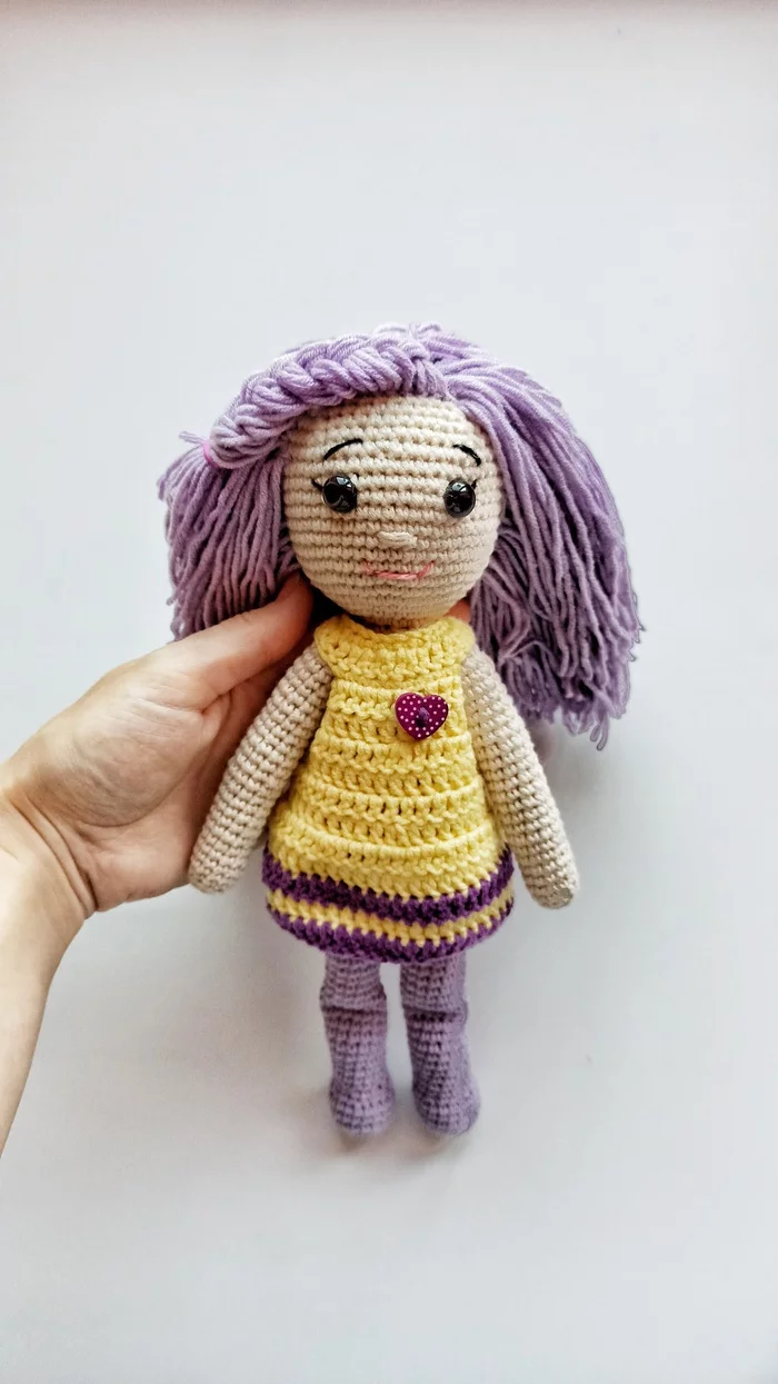 Doll with soft legs - Knitting, Crochet, Knitted toys, Doll, Soft toy, Textile doll, Amigurumi, Frame toy, Author's toy