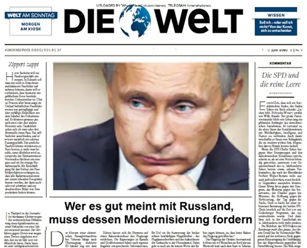 Die Welt (Germany): those who wish Russia well should demand its modernization - My, Politics, Russia, Germany, Moralizing, Accusation, Opinion, Longpost