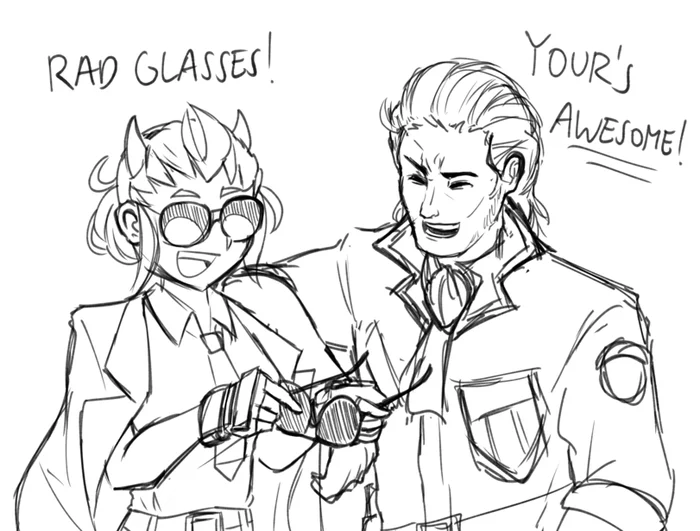 Cool glasses! You `re cool! - Metal gear solid, Helltaker, Crossover, Art, Kazuhira miller