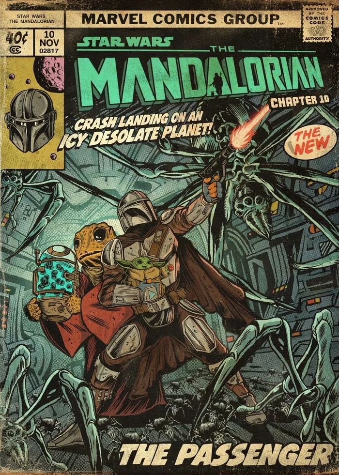 The Mandalorian series in the style of old Marvel comics - Images, Drawing, Art, Comics, Cover, Mandalorian, Star Wars, Marvel
