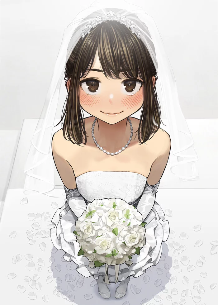 Ganbare, Douki-chan! [part 6] - Anime, Anime art, Y_o_m_y_o_m, Ganbare Douki-chan, Wedding, Senpai, Office plankton, Tights, Alcohol, Longpost, Comics, Douki-chan, Kouhai-Chan