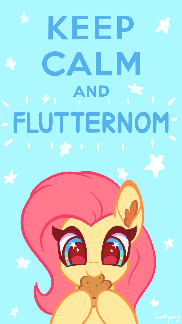 Keep Calm and Flutternom My Little Pony, Ponyart, Fluttershy, Lolliponybrony