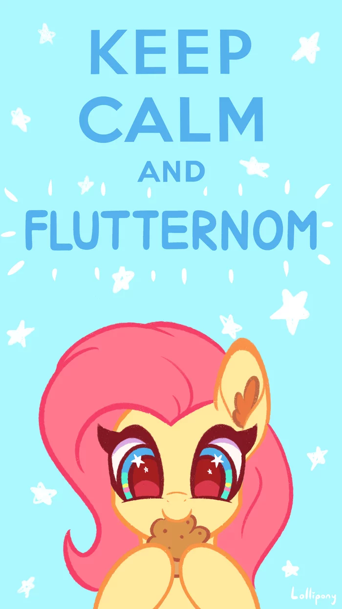 Keep Calm and Flutternom - My Little Pony, PonyArt, Fluttershy, Lolliponybrony