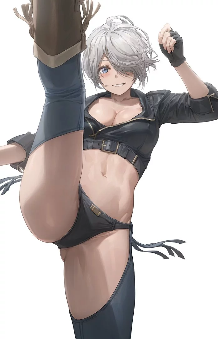 Angel (The King Of Fighters) - NSFW, Art, Drawing, Anime art, The king of fighters, Angel, Girls, Erotic, Hand-drawn erotica, Game art, Hoba, Crotch, Yohan1754, Angel (kof)