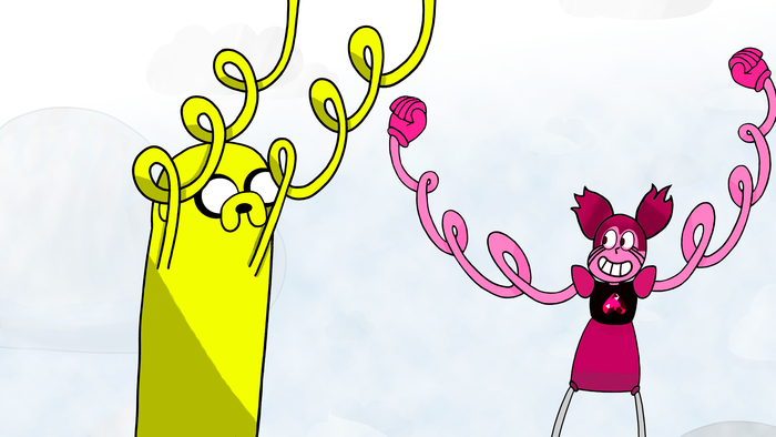 Jake the dog and Spinel Jake the Dog, Spinel, Steven Universe, Adventure Time