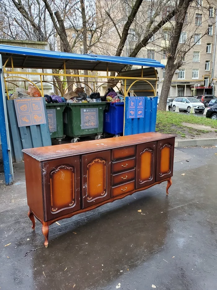Restyling of a cabinet brought from the trash heap by women's hands - My, Rework, Furniture, With your own hands, Needlework with process, Interior, Decor, Longpost