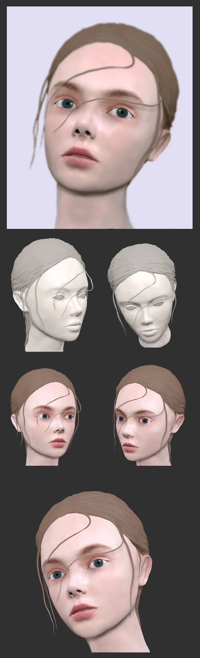 3D modeling - My, Zbrush, Girls, Face, Artist, 3D modeling, Longpost