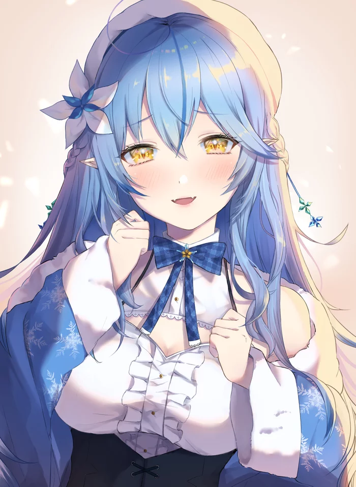 Yukihana Lamy - Anime, Anime art, Girls, Blue hair, Virtual youtuber, Hololive, Yukihana lamy