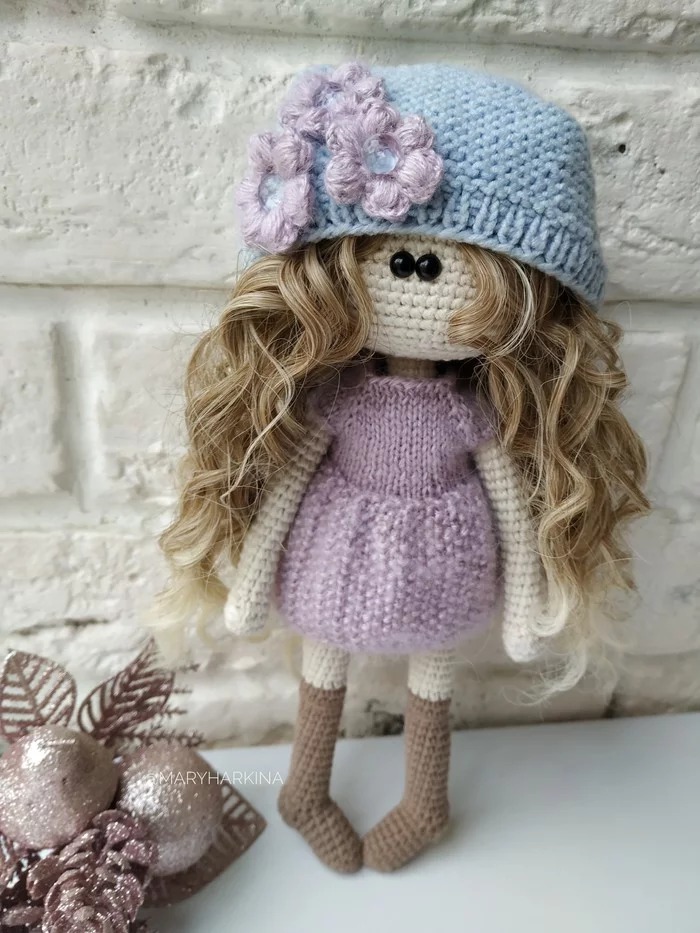 Handmade doll - My, Crochet, Interior doll, Doll, Amigurumi, Longpost, Needlework without process