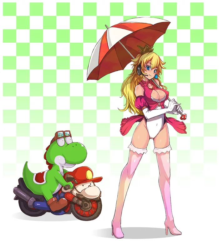 Princess Peach - NSFW, Арт, Anime Art, Super Mario, Super Mario Bros, Mario Kart, Марио, Princess Peach, Yoshi, Девушки, Эротика, Рисованная эротика, Game Art, Чулки, Сиськи, Длиннопост