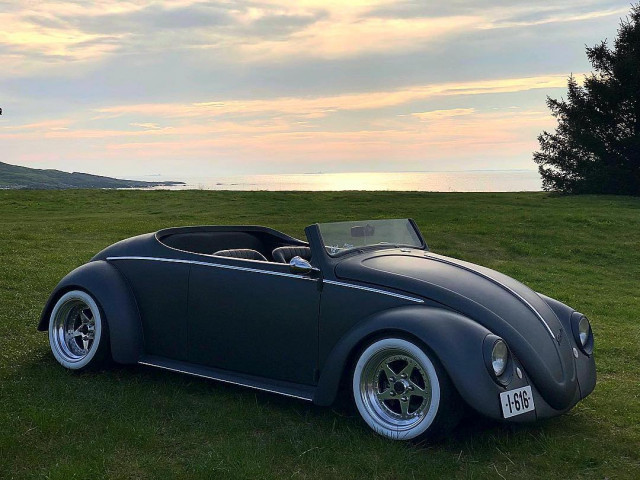 Guy rebuilds 1961 Volkswagen Beetle Deluxe Beetle into matte black roadster - Auto, Volkswagen, Restoration, Modifications, Rework, Design, Oldtimer, , Longpost, Volkswagen beetle