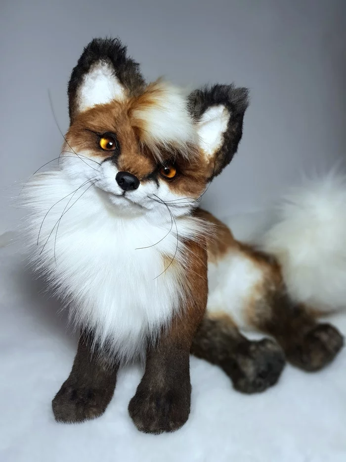 Fox - My, Fox, With your own hands, Needlework without process, Toys, Handmade, Presents, Needlework, Needlemen, Longpost