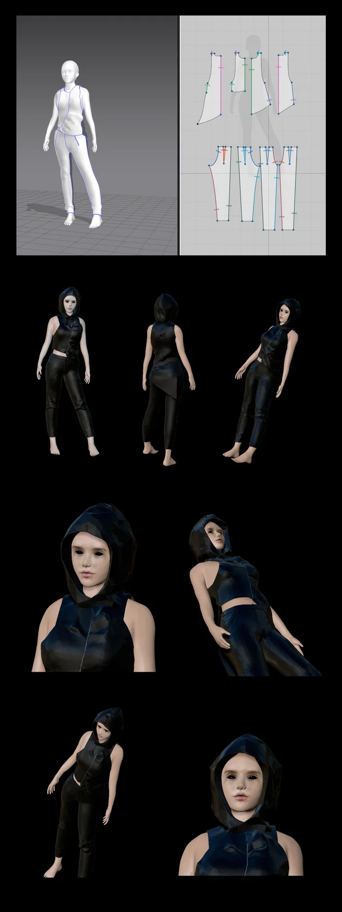 First attempt at sewing in Marvelous Designer - My, Marvelous Designer, Zbrush, Girls, 3D modeling, Cloth, Longpost