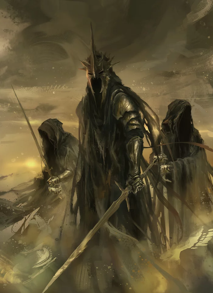 Ringwraiths - Nazgul, The Sorcerer King, Lord of the Rings, Fantasy, Art, Drawing