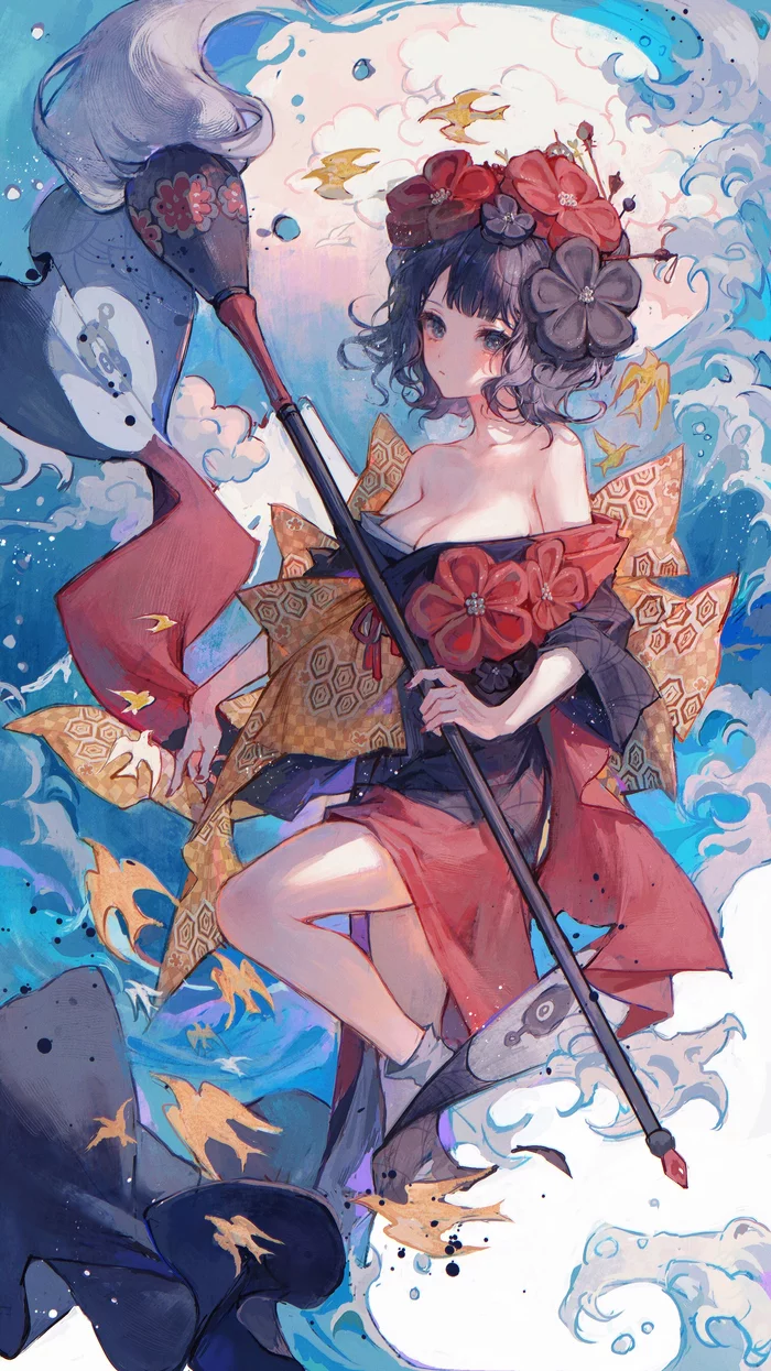 Onimэ Art - Аниме, Арт, Anime Art, Fate, Fate Grand Order, Katsushika Hokusai