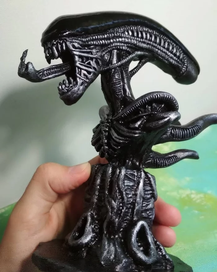 Fun_sculpt Xenomorph)) - My, Stranger, Xenomorph, Sculpture, Humor, I'm an artist - that's how I see it, Longpost