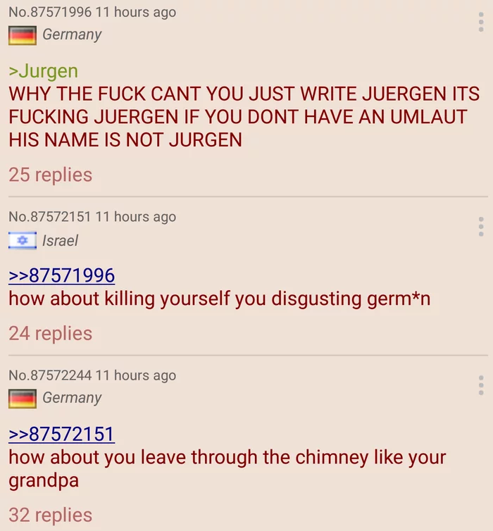 А не надо бесить немцев ) - Орфография, Скриншот, Труба, Печь, Крематорий, Умлаут, Мат, Черный юмор, Немцы, Евреи
