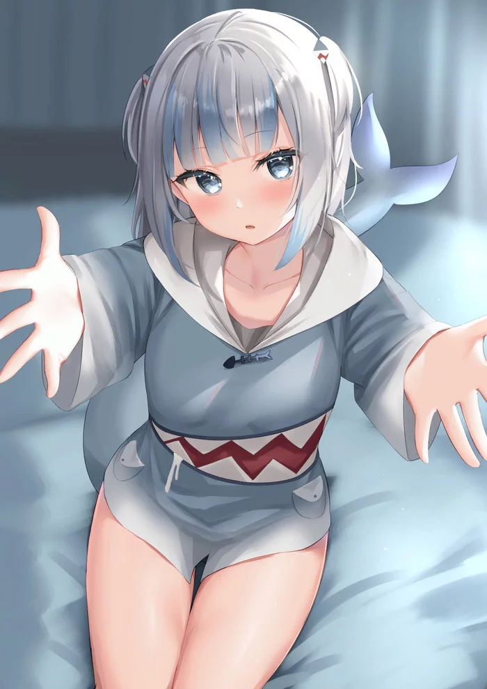 Embrace - Gawr gura, Anime art, Hololive, Virtual youtuber, Anime