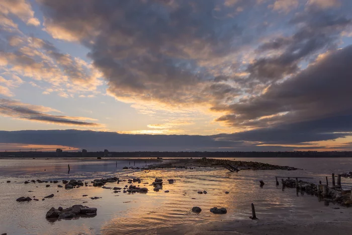 Sunset on Kuyalnik - My, The photo, Landscape, Estuary, Sunset