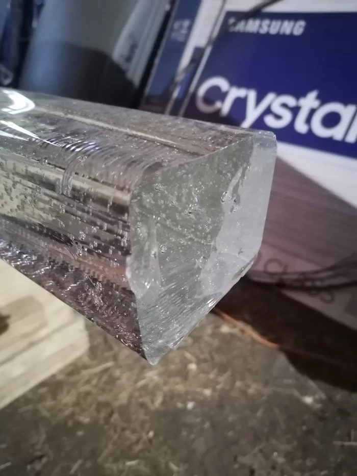 Cutting a glass column - My, With your own hands, Handmade, Interior, Video, Longpost, Glass, Vertical video