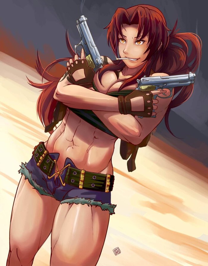 Revi  , Muscleart, Black Lagoon, , , Anime Art, Revy