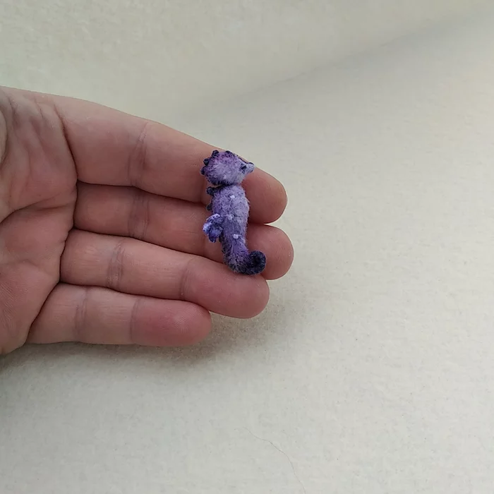 Seahorse (crocheted miniature) - My, Needlework without process, Knitting, Miniature, Sea Horse