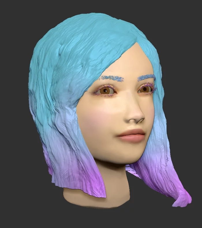 3D modeling - My, Zbrush, Head, Girls, Лепка, Longpost