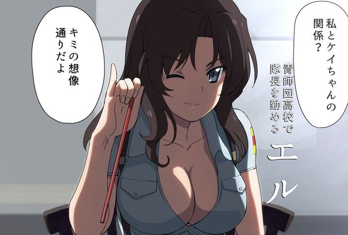 Эль - Girls und Panzer, Tenki No ko, Аниме, Anime Art, Эль, Sugoi Dekai, Сиськи