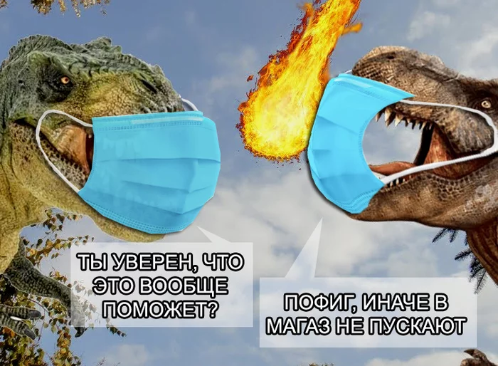 The main thing is to prioritize - My, Dinosaurs, Coronavirus, Humor, Mask mode, Medical masks, Picture with text