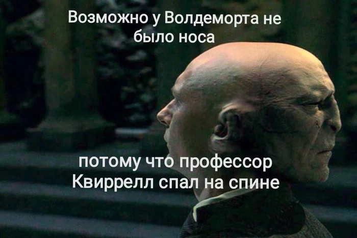 “A man without a nose is the devil knows what: a bird is not a bird, a citizen is not a citizen - just take it and throw it out the window.” © - Voldemort, Professor Quirrell, Nose, Theory, Harry Potter, Picture with text, Strange humor, Humor, I'll just leave it here, GIF