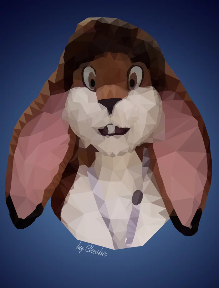 Rabbit Tomas (Polygon Art) - Моё, Фурри, Polygon, Tomas, Low poly