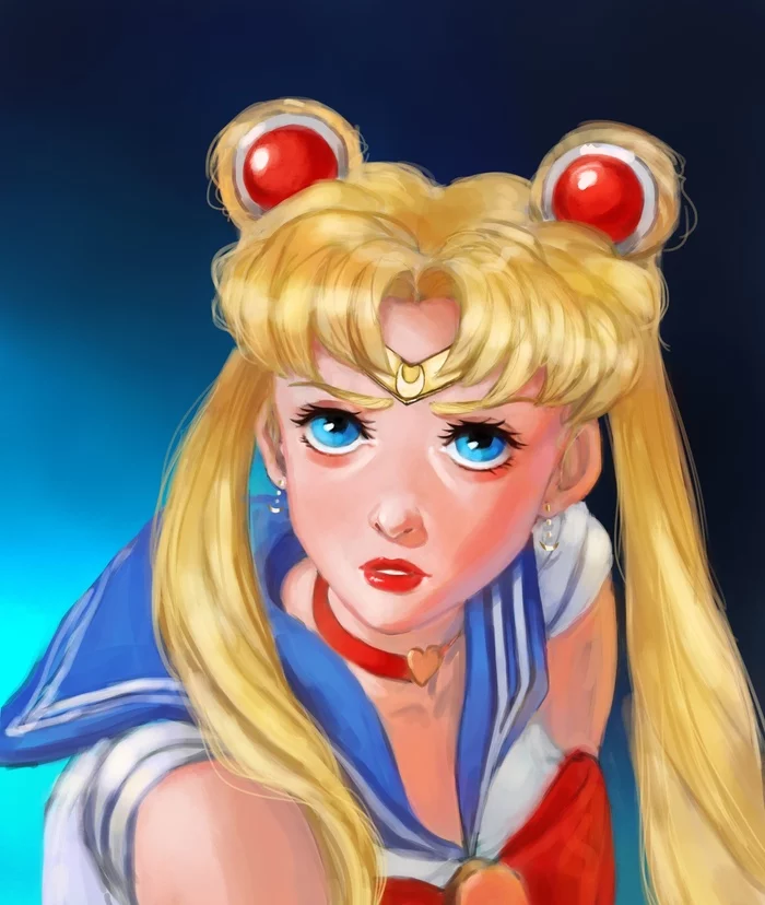 Sailor Moon redraw - My, Sailor Moon, Sailormoonredraw, 2D drawing, Wacom, Photoshop, Digital drawing, Portrait, Anime