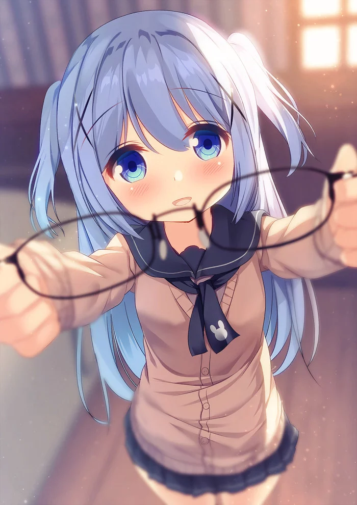 Мне нравятся твои очки - Gochuumon wa usagi desu ka?, Kafuu chino, Anime Art, Аниме, Loli