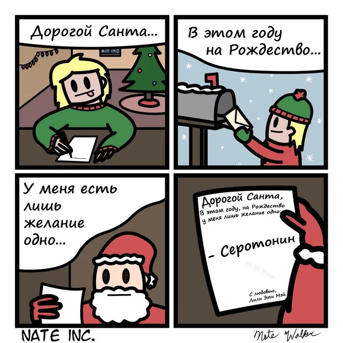 Wish - Reddit, Translation, Comics, Web comic, Serotonin, Santa Claus, Letter to Santa Claus, Christmas