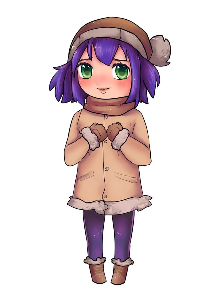 Let's bring some warmth to the winter... - Endless summer, Visual novel, Lena, Art, Fan art, Chibi