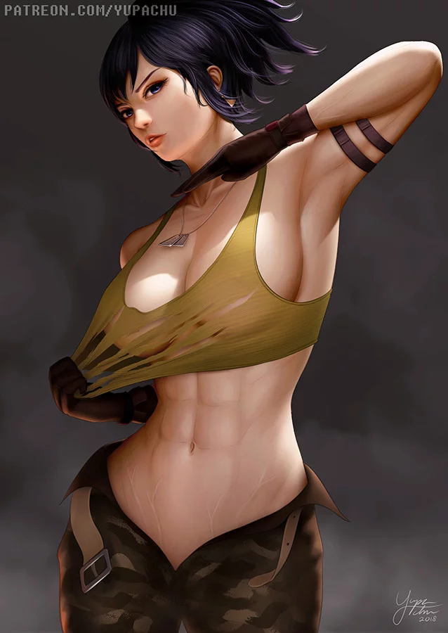 Leona (KOF) - NSFW, Strong girl, Art, Muscleart, Leona heidern, The king of fighters, Yupachu