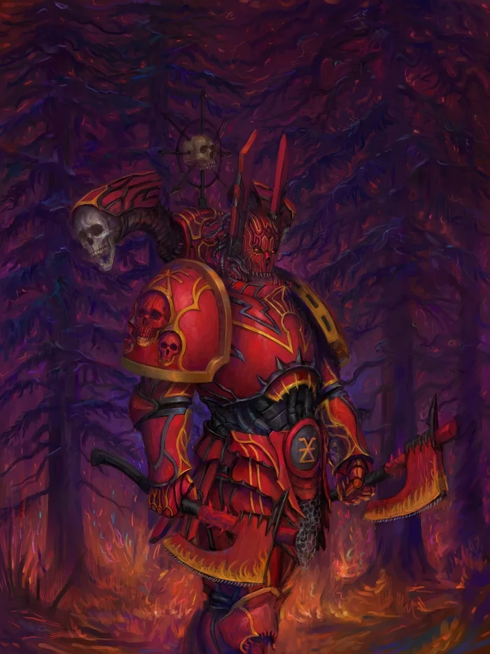 Blood for the Blood God! - Warhammer 40k, Chaos space marines, Chaos, Wh Art, Space Marine, Art, Creation, Theocrata