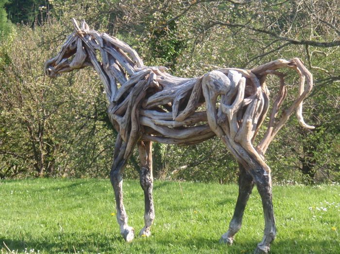 Sculptures of horses from branches - Sculpture, Horses, Creative, Longpost