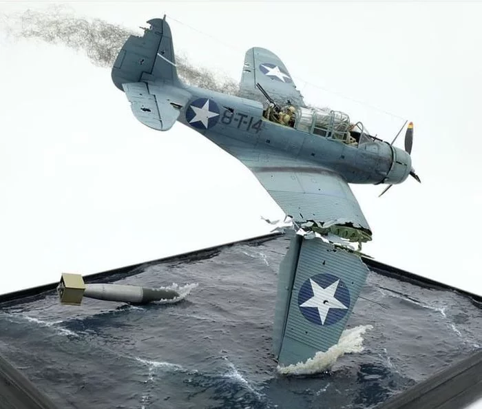 The crash of a torpedo bomber - The photo, Diorama, Stand modeling, Modeling, Airplane, Aviation, The Second World War