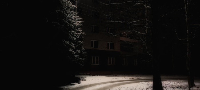 | dark evening - My, The photo, Tver, Evening, Snow, Tver region, December, Darkness, Winter