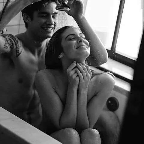 Happy morning! - NSFW, Love, The photo, Quotes, William Shakespeare, Black and white, Shower, Smile