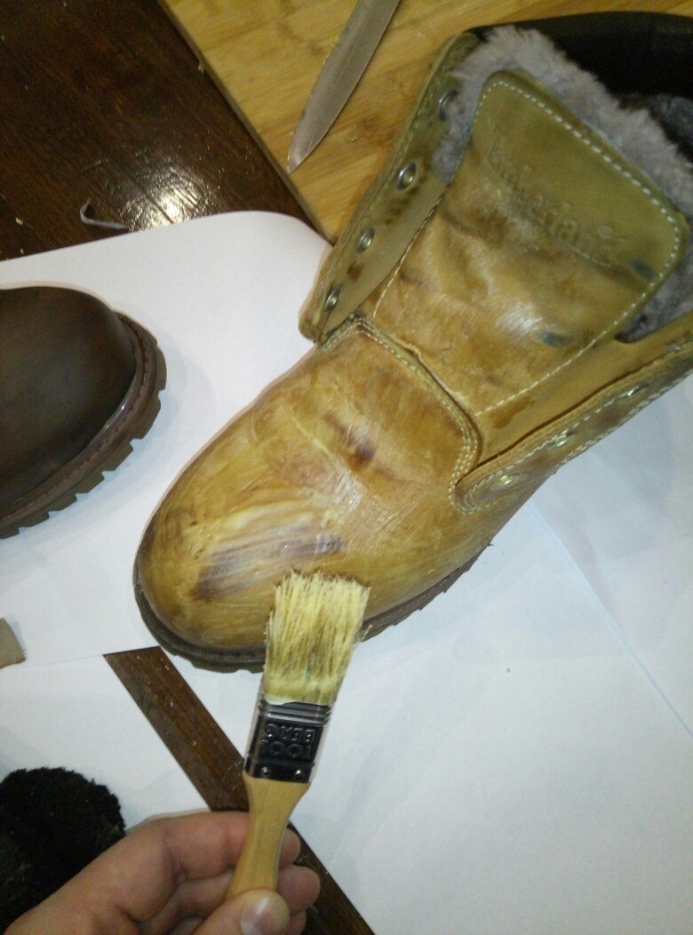 Waxing winter shoes on the example of Chinese Timberland! - My, , Straight arms, , Longpost