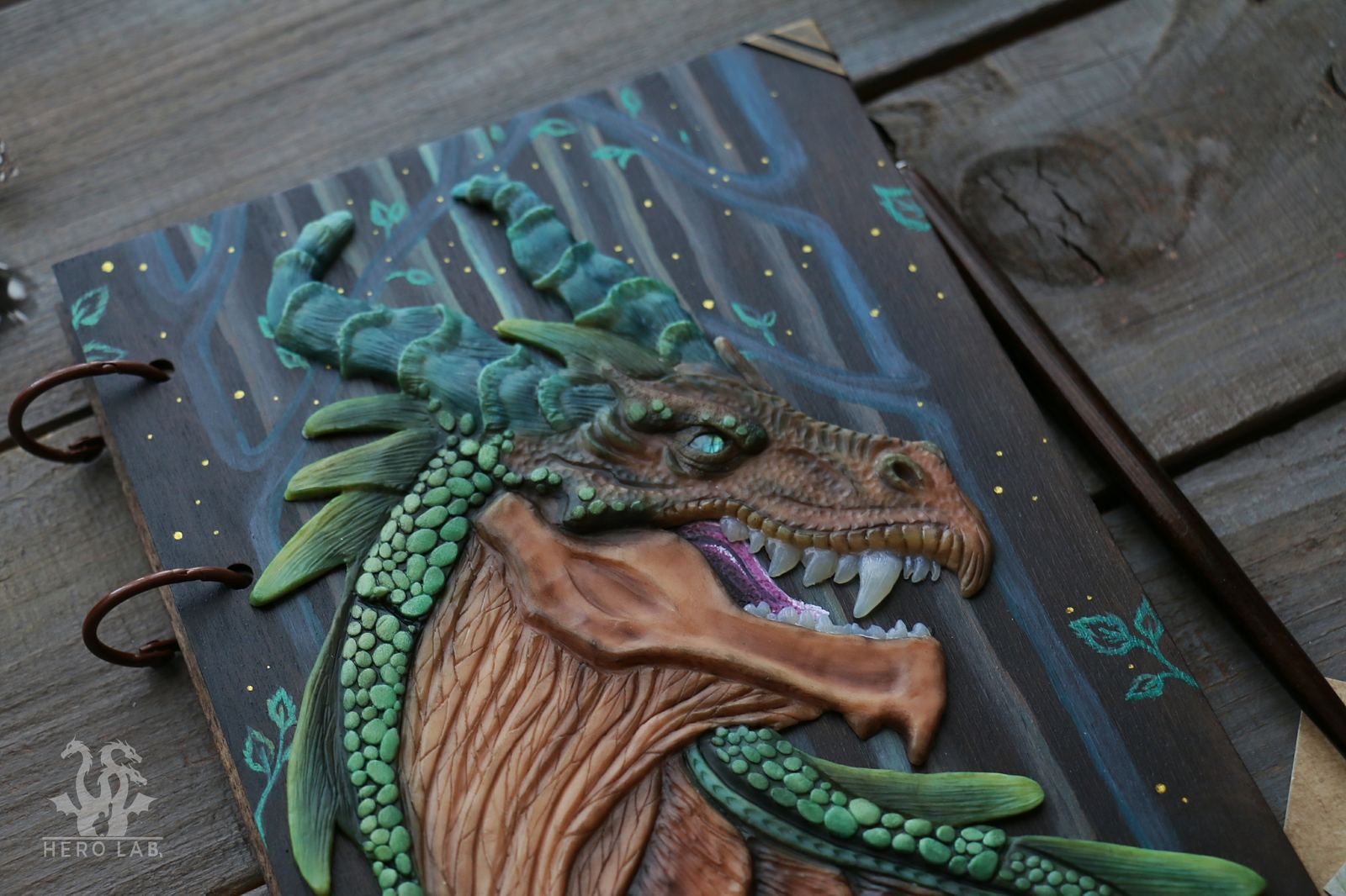 The Story of a Dragon - My, My, Handmade, Polymer clay, Notebook, The Dragon, Fantasy, Handmade, Longpost