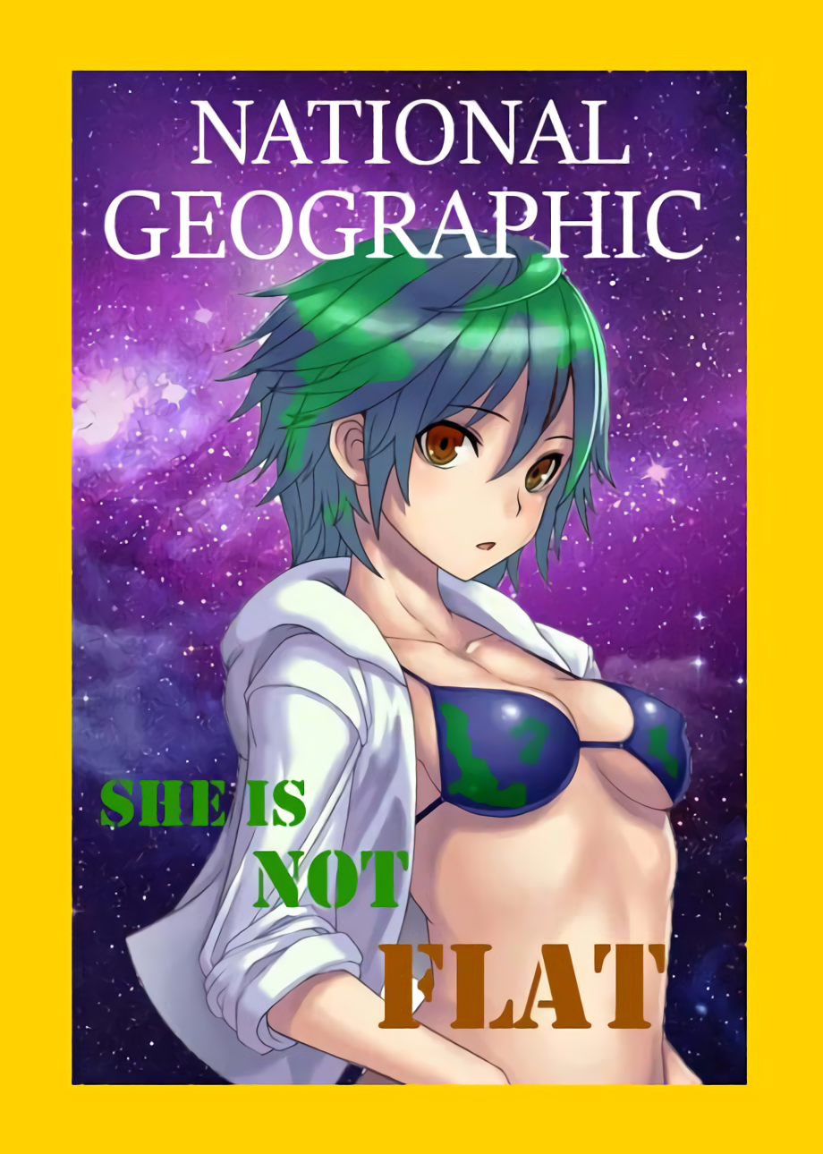 Earth-chan - Anime art, Earth-Tian, Anime, Kanna kamui, Humanization, Mascot, GIF, Longpost